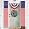 4th of July Door Sign Decorations, Independence Day Welcome Wreath for Front Door, Memorial Day Patriotic Wooden Hangers Wreath with Bow for Porch Home Wall Decor